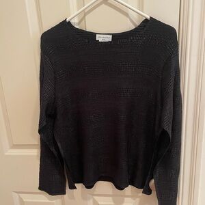 Pile Ou Face Ruching Stretchy Polyester Black Shirt